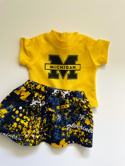Michigan College football 18 inch doll outfit