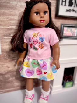 Conversational hearts 18 inch doll outfit