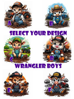 Wrangler boy cows Graphic shirt ( 6 designs)