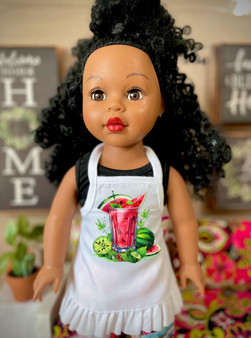 Watermelon beverage Graphic apron for 18 inch dolls