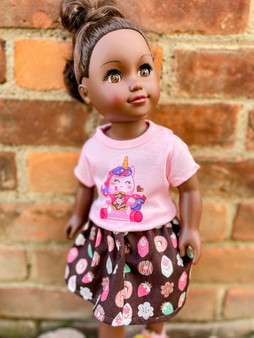 Unicorn treats 18 inch doll outfit