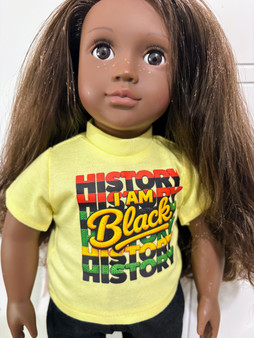 I am Black History Doll graphic tee