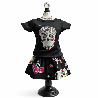 Sugar skull 18 inch doll outfit