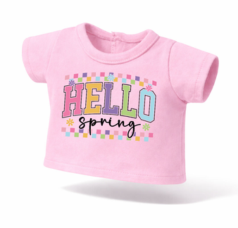 Hello spring Graphic shirt for 18 inch dolls ( 2 color options)
