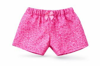 Pink paisley Shorts for 18-inch dolls