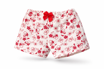 Red floral Shorts for 18-inch dolls