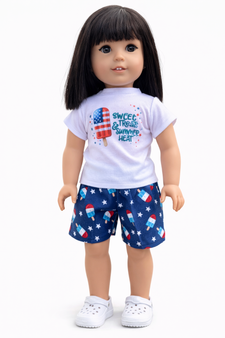 Sweet treats short set for 18-inch doll outfit