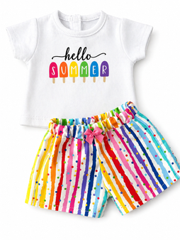 Hello Summer short set for 18 inch doll outfit