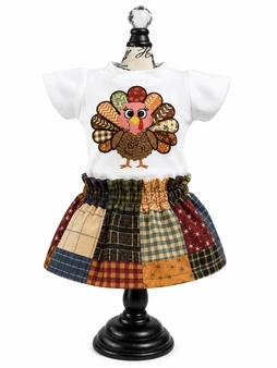 Patchwork turkey 18 inch doll outfit