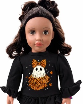 Preppy ghost |18 Inch Doll Shirt | Ruffle Long Sleeve Doll Top