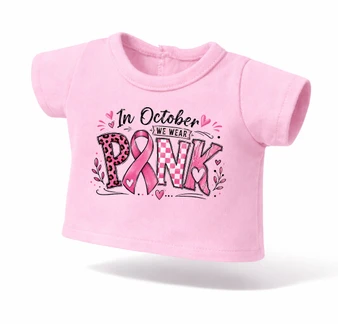We wear Pink Graphic T-Shirt  for 18 inch dolls