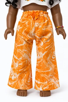 Orange cream bell bottoms pants |18 inch dolls