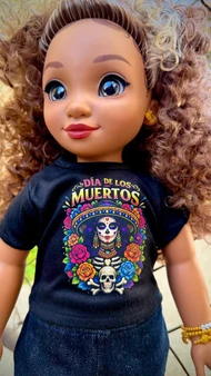 Dia De Los Muertos Graphic T-Shirt  for 18 inch dolls