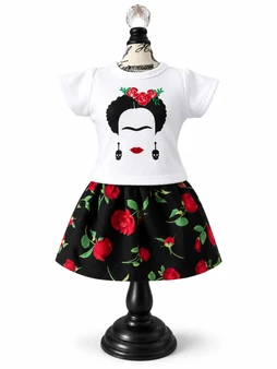 Frida inspired, 18 inch doll outfit