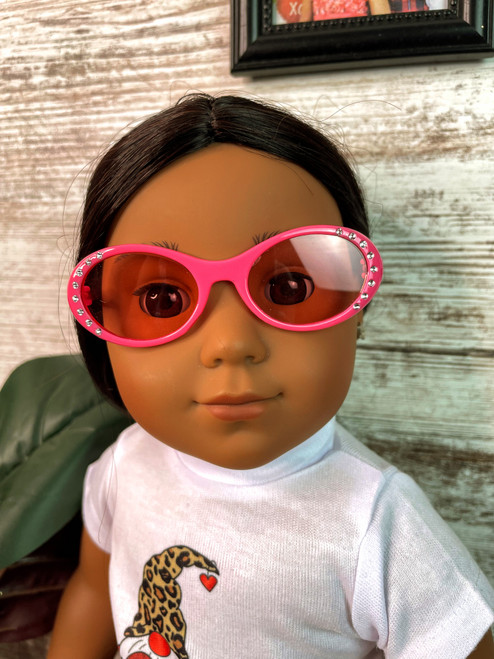 Pink gem sunglasses for 18 inch dolls