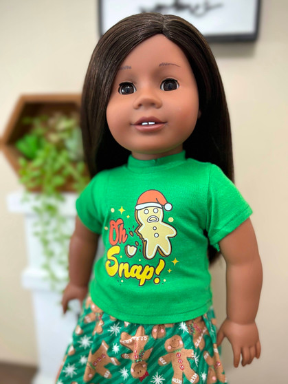 Oh snap Gingerbread 18 inch doll outfit