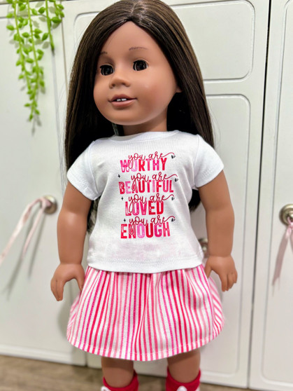 You are affirmation inspired 18 inch doll outfit