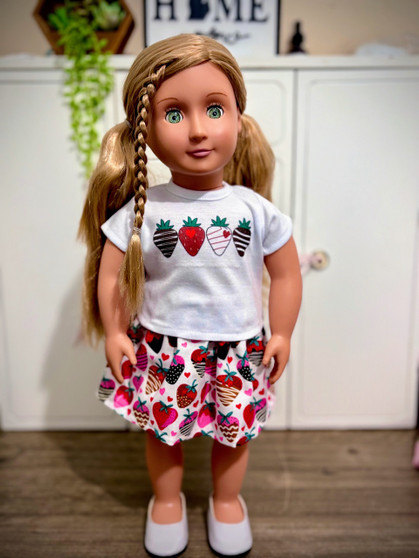 Chocolate strawberry 18 inch doll outfit