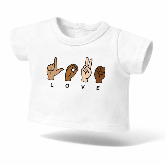 ASL love Graphic Tee for 18 inch dolls
