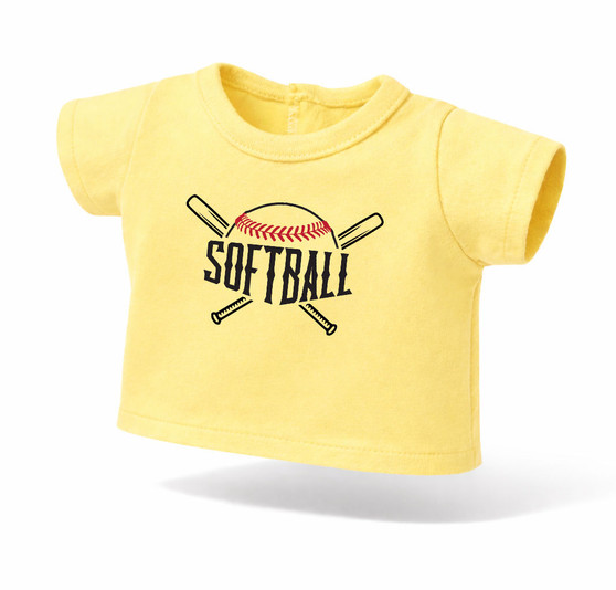 Game Day Glow Softball Graphic Tee for 18” Dolls  ( 3 designs)