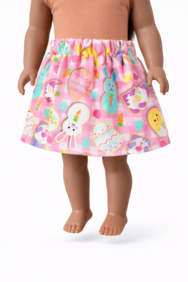 Easter bunny Skirt for 18″ Dolls