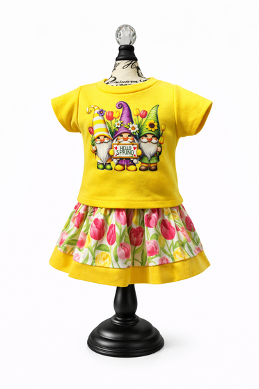Tulips gnomes 18 inch doll outfit