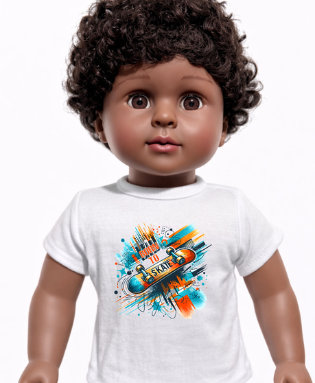 Born to skate Graphic shirt for 18 inch dolls