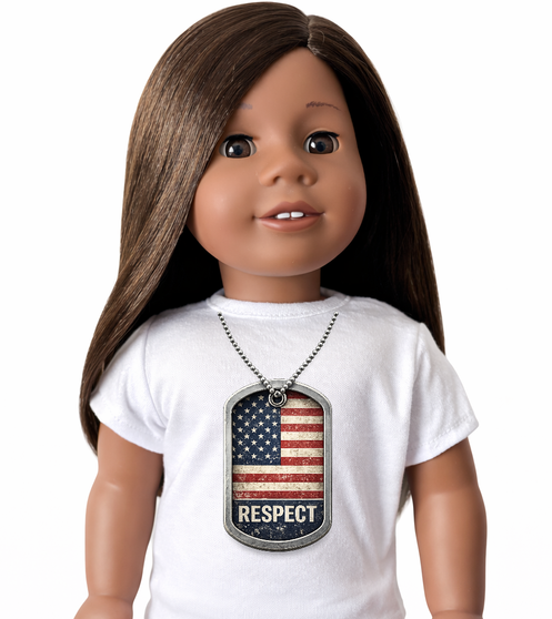Military tag Graphic shirt for 18 inch dolls