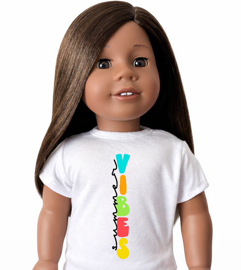 Summer Vibes Graphic shirt for 18 inch dolls