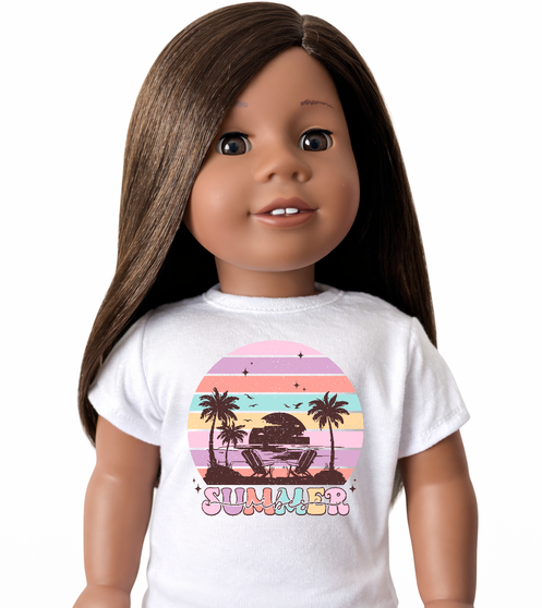 Retro summer Graphic shirt for 18 inch dolls