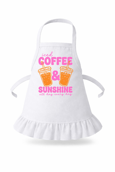 Iced coffee Doll apron for 18- inch dolls