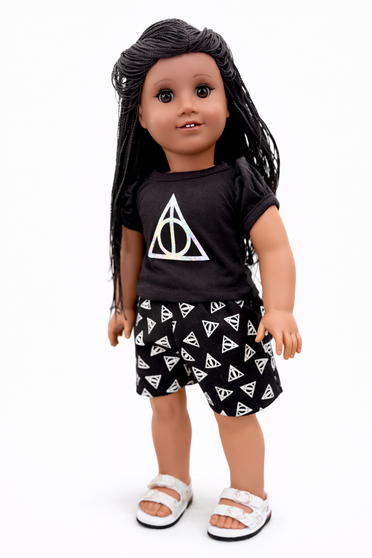 Deathly Hallow short set for 18 inch doll outfit