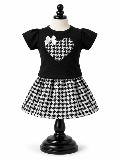 Love houndstooth  18 inch doll outfit