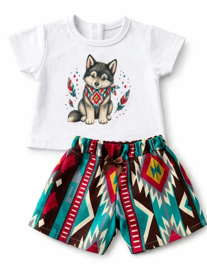 Wilderness pup short set for 18 inch doll outfit