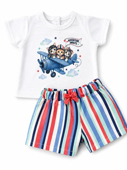 Adventure awaits short set for 18 inch doll outfit