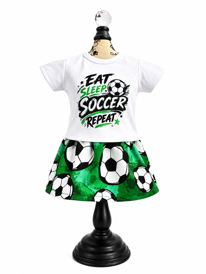 Eat sleep soccer 18 inch doll outfit