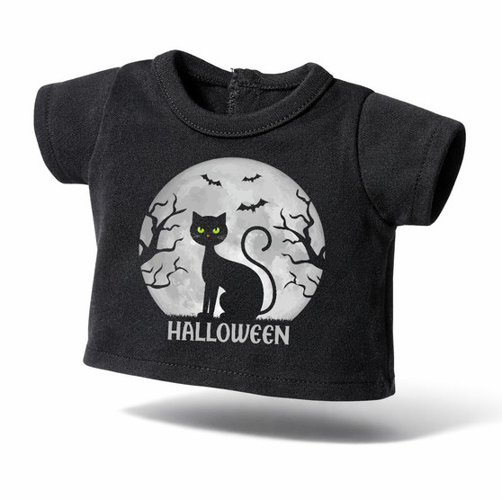 Halloween black cat Graphic T-Shirt  for 18 inch dolls