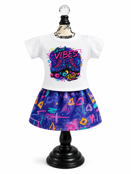 Retro skater vibes 18 inch doll outfit