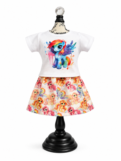 Rainbow pony 18 inch doll outfit