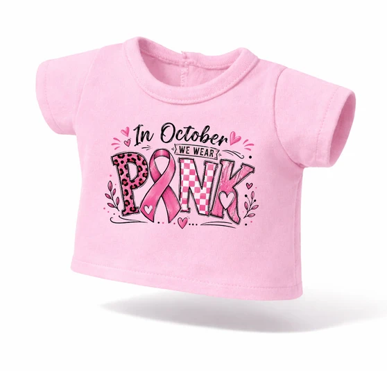 We wear Pink Graphic T-Shirt  for 18 inch dolls