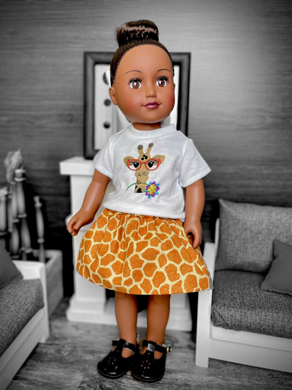 Giraffe print 18 inch doll outfit