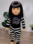 Always kiss me goodnight pajamas 18 inch doll outfit