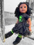 Black and Lime tights - 18 inch doll Black and Lime tights - 18 inch doll