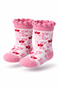 Sweetheart Knit Ruffle Socks for 18-Inch Dolls – Pink Valentine Heart Pattern