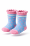 Pastel Polka Dot Ruffle Doll Socks – Fits 18-Inch Dolls | Blue & Pink Knit