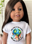 Planet Love Earth Day Graphic Tee for 18” Dolls ( 2 designs)
