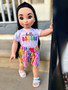 Hello Summer short set for 18 inch doll outfit