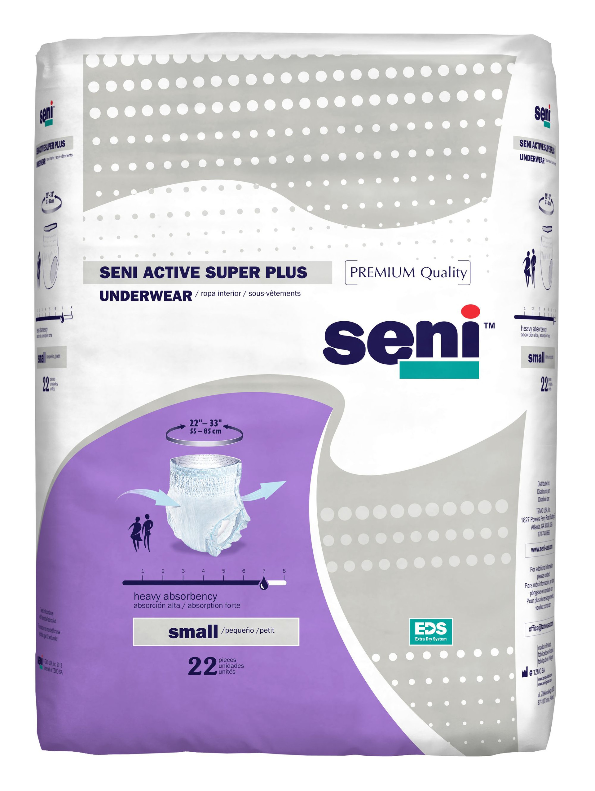 Seni Active Super Plus Underwear Small case of 88 (4 - 22ct packs