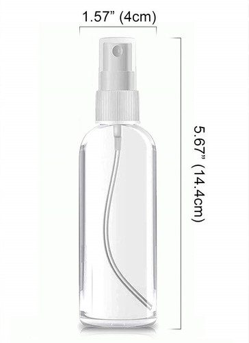 Empty Fine Mist Spray Bottles - 100 ml (3.5 oz) PET Plastic