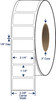 2-1/4 x 1-1/4 Non-Perforated Thermal Transfer Labels - 3 Inch Core - 8 Inch OD - SKU 620133